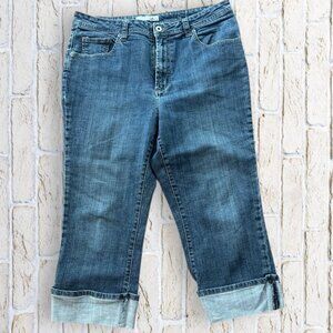 Chico’s Platinum Denim Cuffed Capri Jeans | Chico’s Size 2